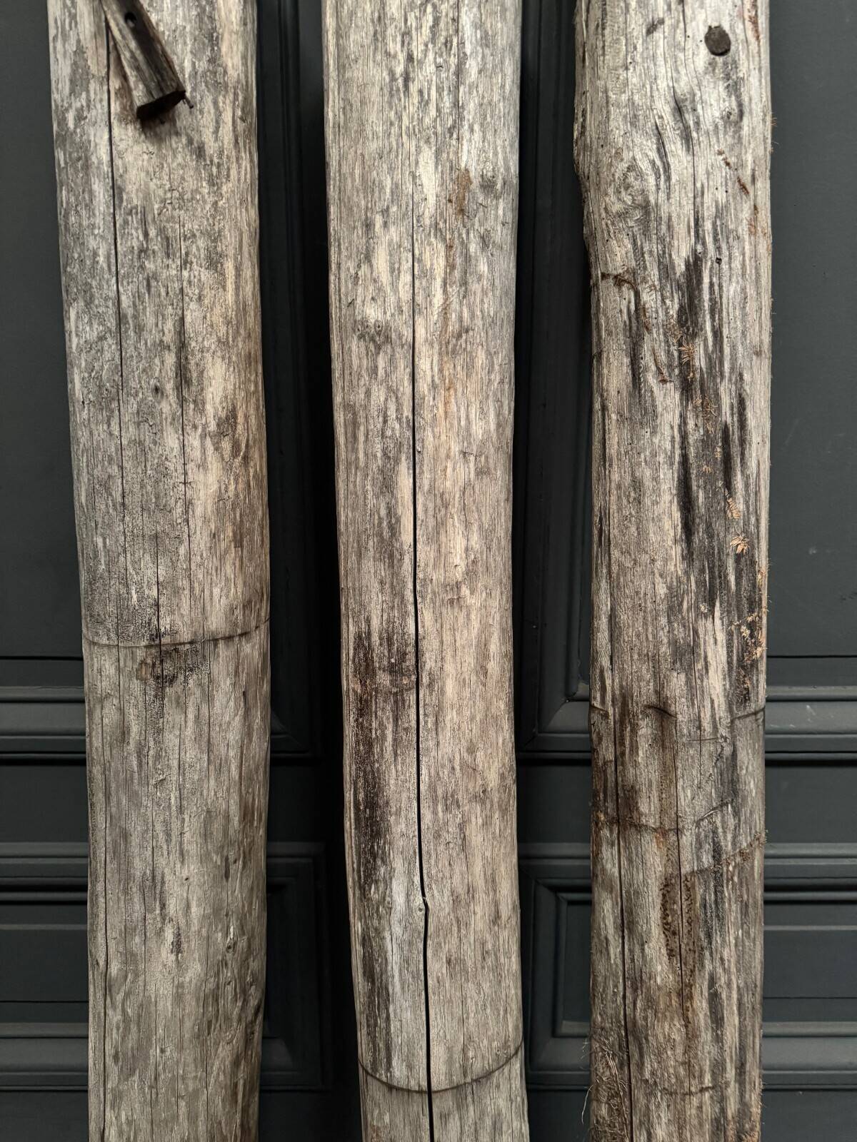 3 wooden folk art totems representing the three wise men, mid-20th century