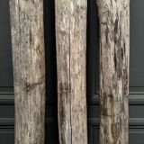 3 wooden folk art totems representing the three wise men, mid-20th century