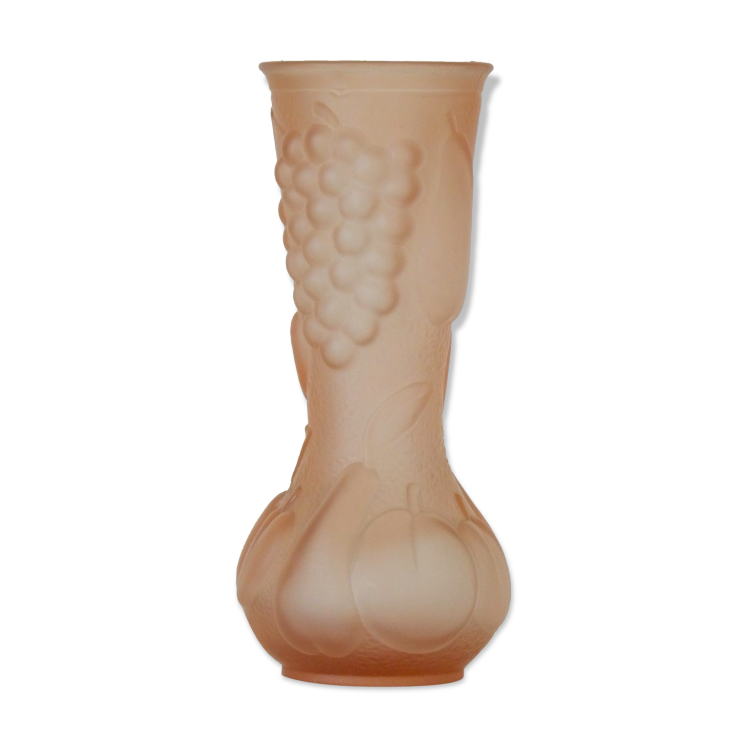 Vase pink Art deco glass fruit decoration
