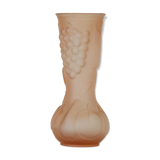 Vase pink Art deco glass fruit decoration