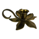 Vintage golden brass flower candlestick