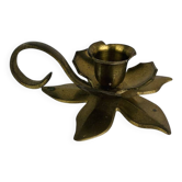 Vintage golden brass flower candlestick