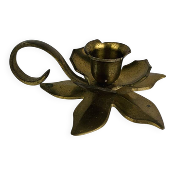 Bougeoir fleur laiton doré vintage