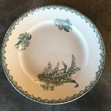 Flat hollow in earthenware st amandinoise st amand model lily of the valley