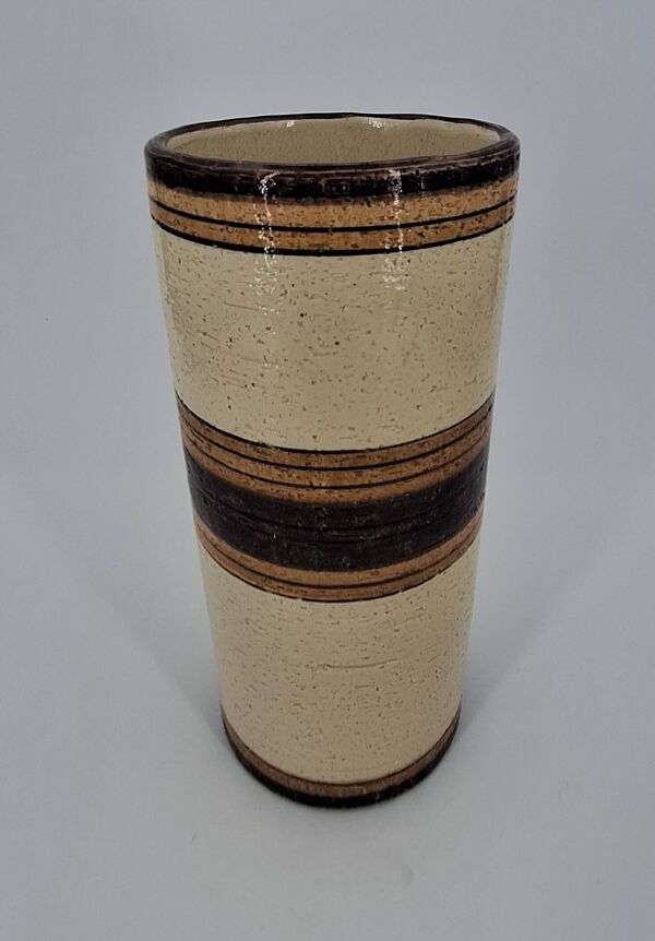 Vase rouleau en céramique par Aldo Londi pour Bitossi, modèle Sahara, Italie mid century