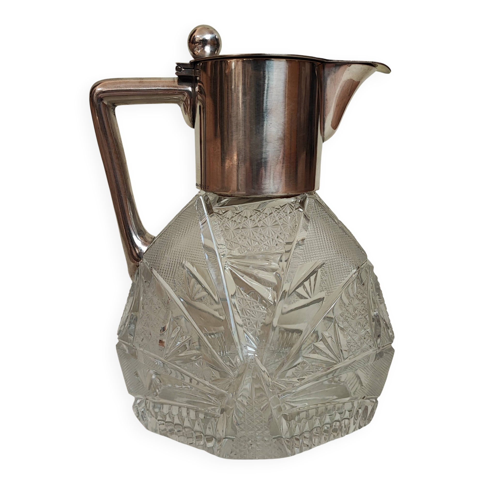 Pichet en cristal allemand et en argent sterling