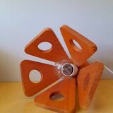 Scandinavian wooden flower lamp 1970