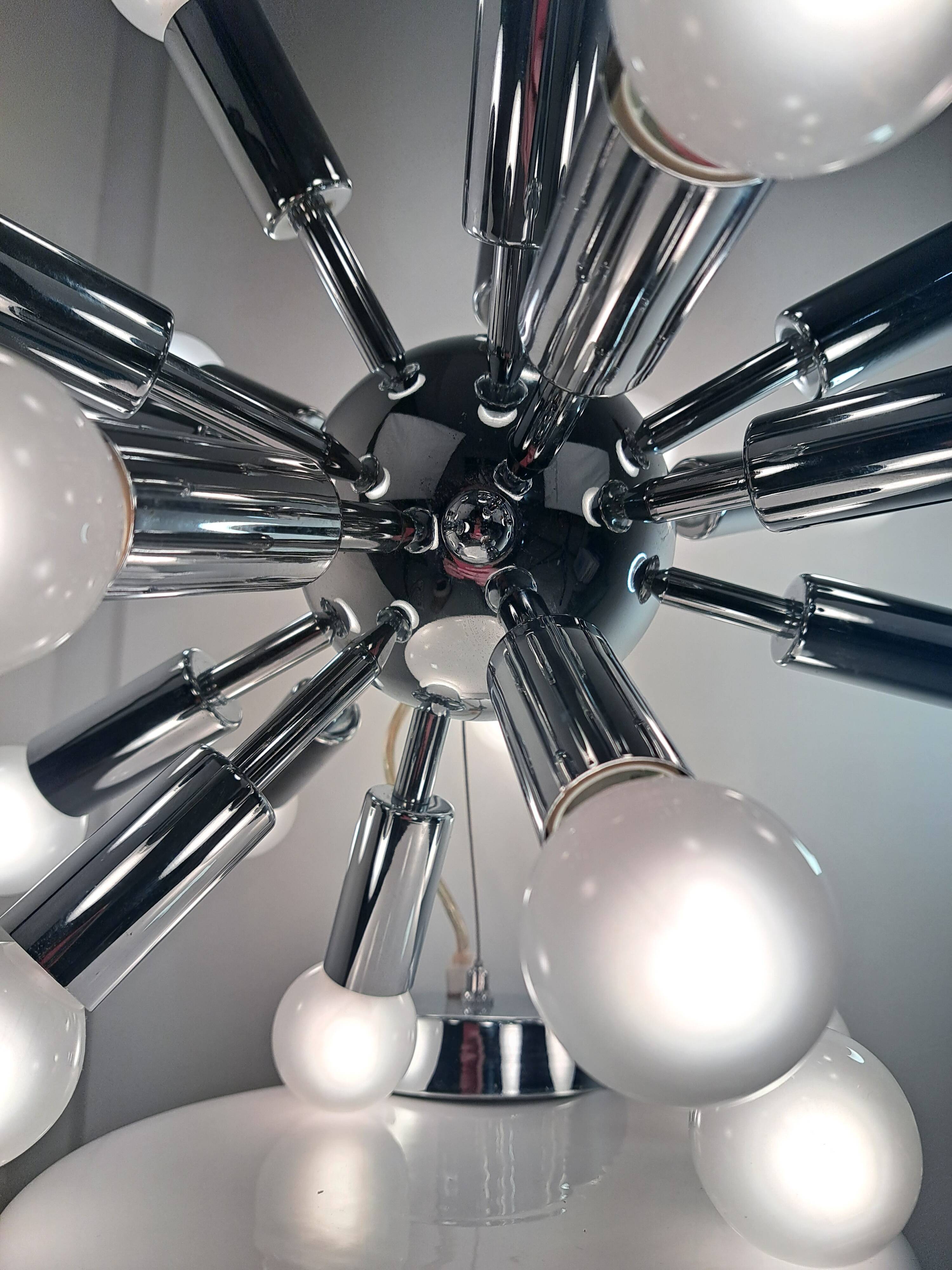 Lustre suspension sphérique Spoutnik space age 70s