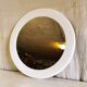 Miroir rond vintage par Syla en plastique blanc - années 70