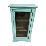Turquoise showcase in Burmese teak