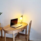 Louis XVI style oak desk console table
