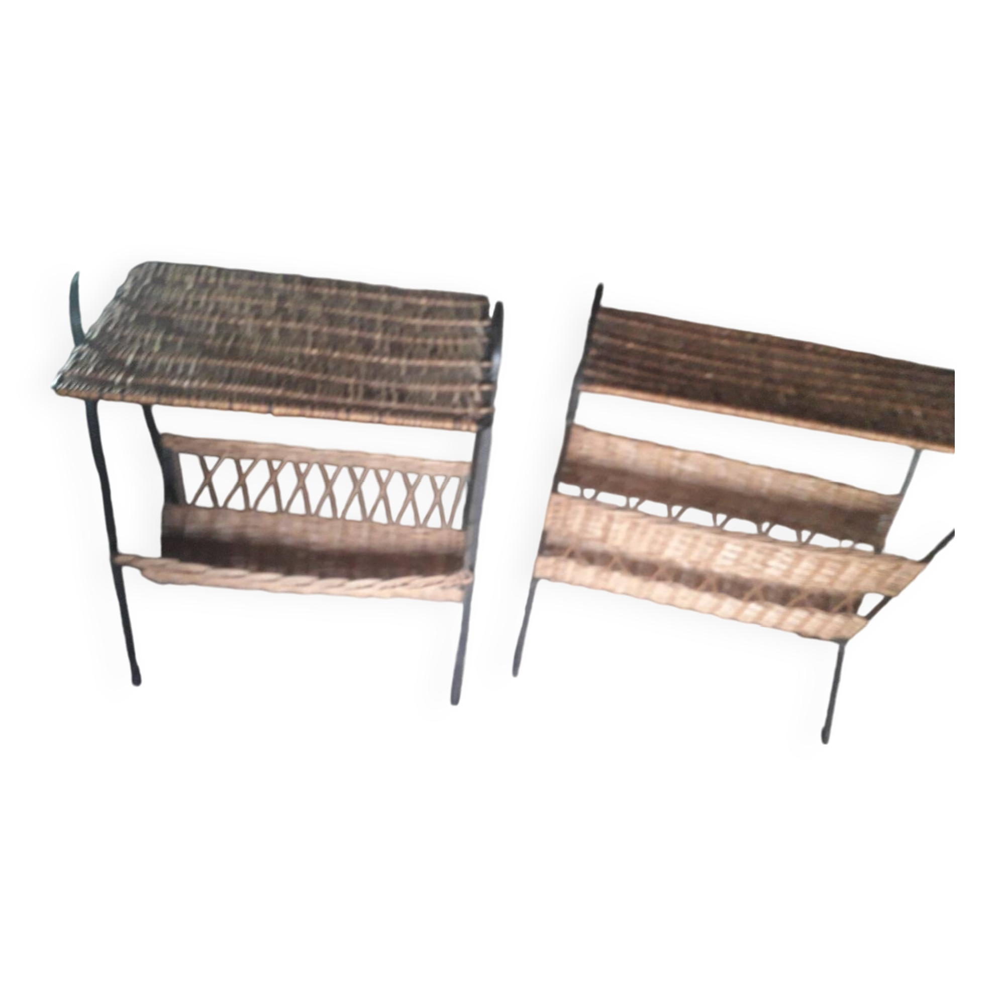 table de nuit vintage ROTIN métal