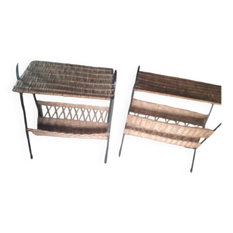 table de nuit vintage ROTIN métal