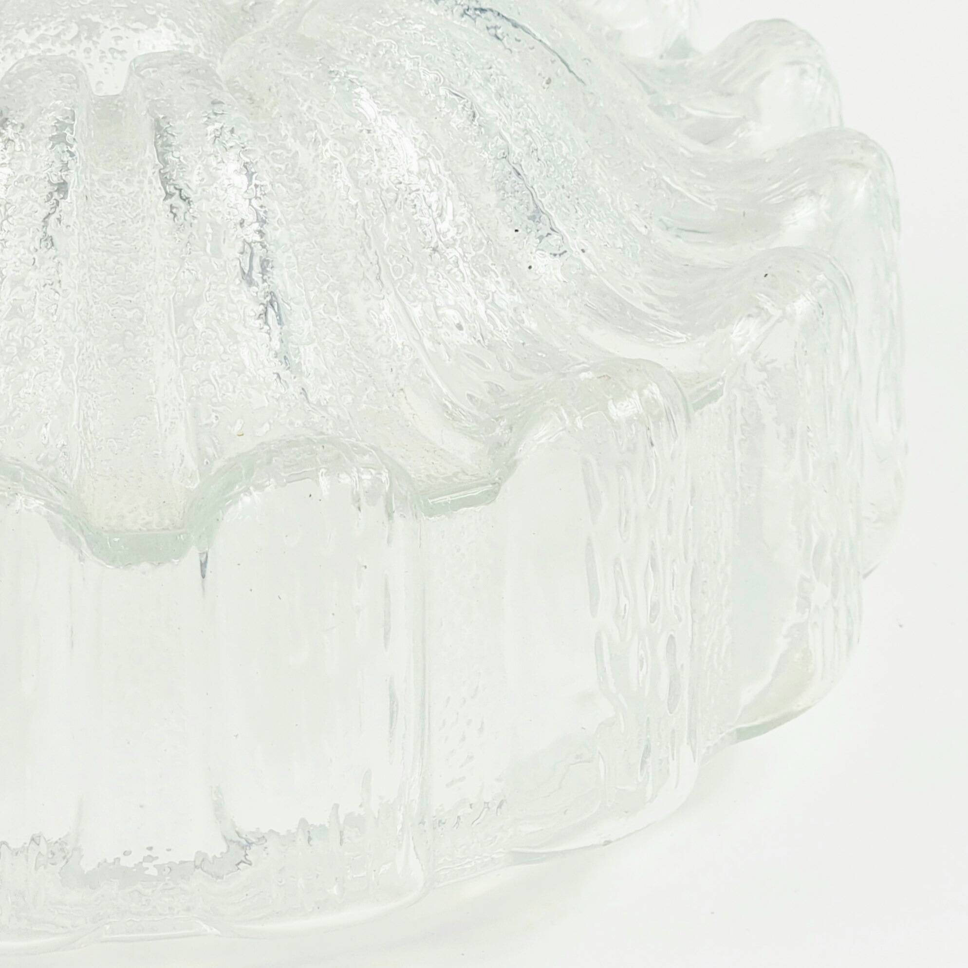 Large Mid Century Flower Shaped Glass Ceiling Light From Limburg, 1970s