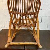 Vintage rocking chair in rattan by Rohé (Holland) from the 1960s.