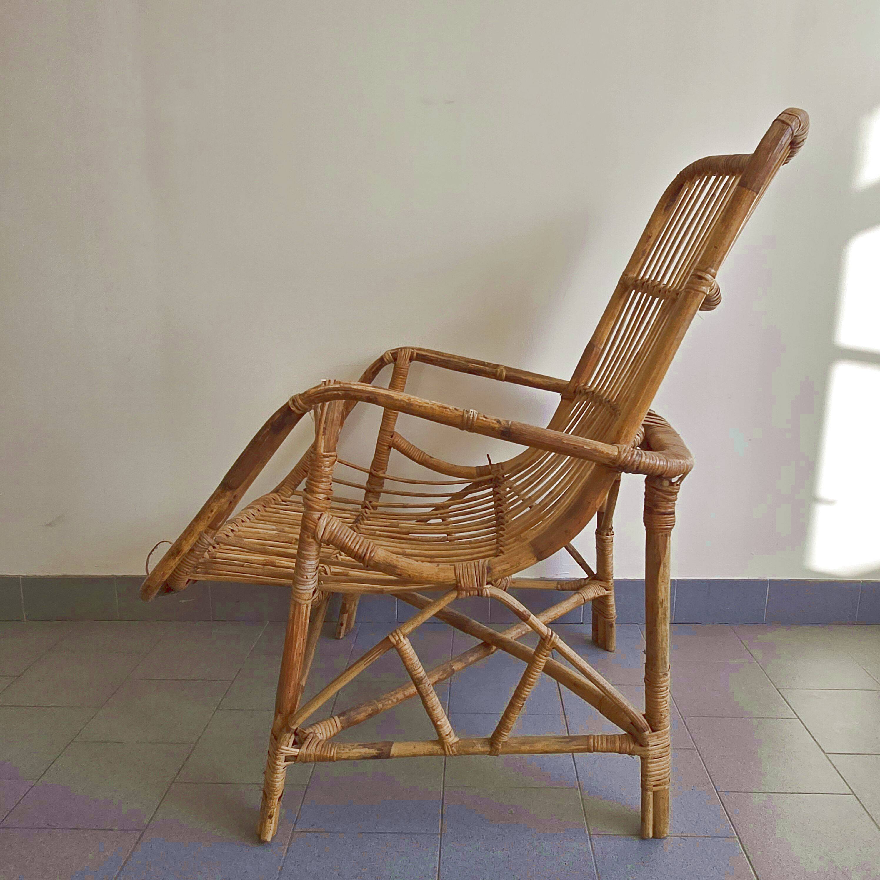 Vintage rattan armchair 1960