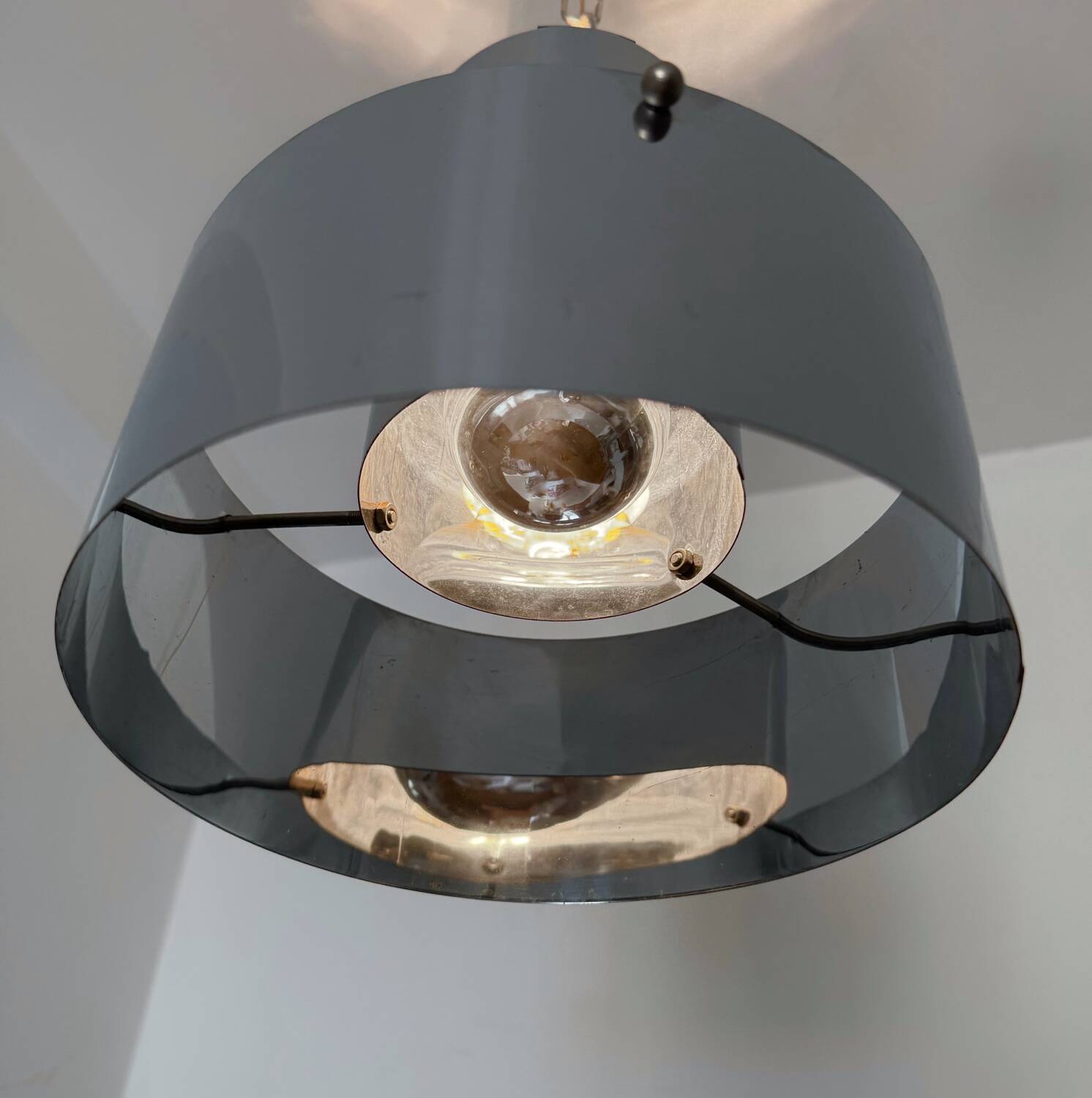 Chrome metal chandelier, Italian design, 70s