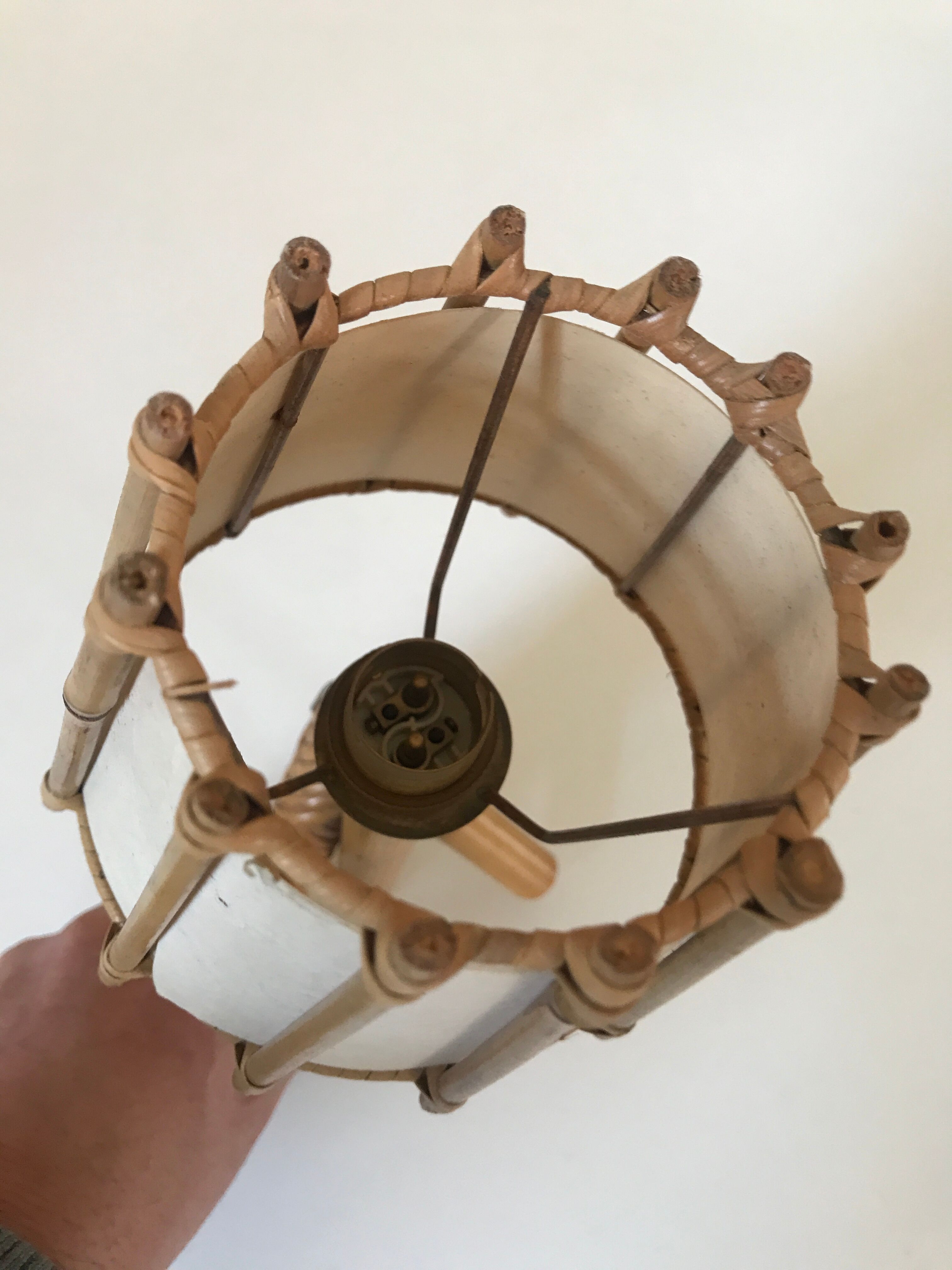 Vintage rattan wall lamp design 60 years
