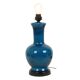 Large Italian Round Blue Ceramic Lamp Crackle Glaze 45cm