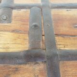 Old Vintage Indian Box on Wooden Wheels Early 20th S