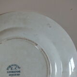 Plat rond en Terre de Fer, Service Nénuphar Salins E.C Samaritaine