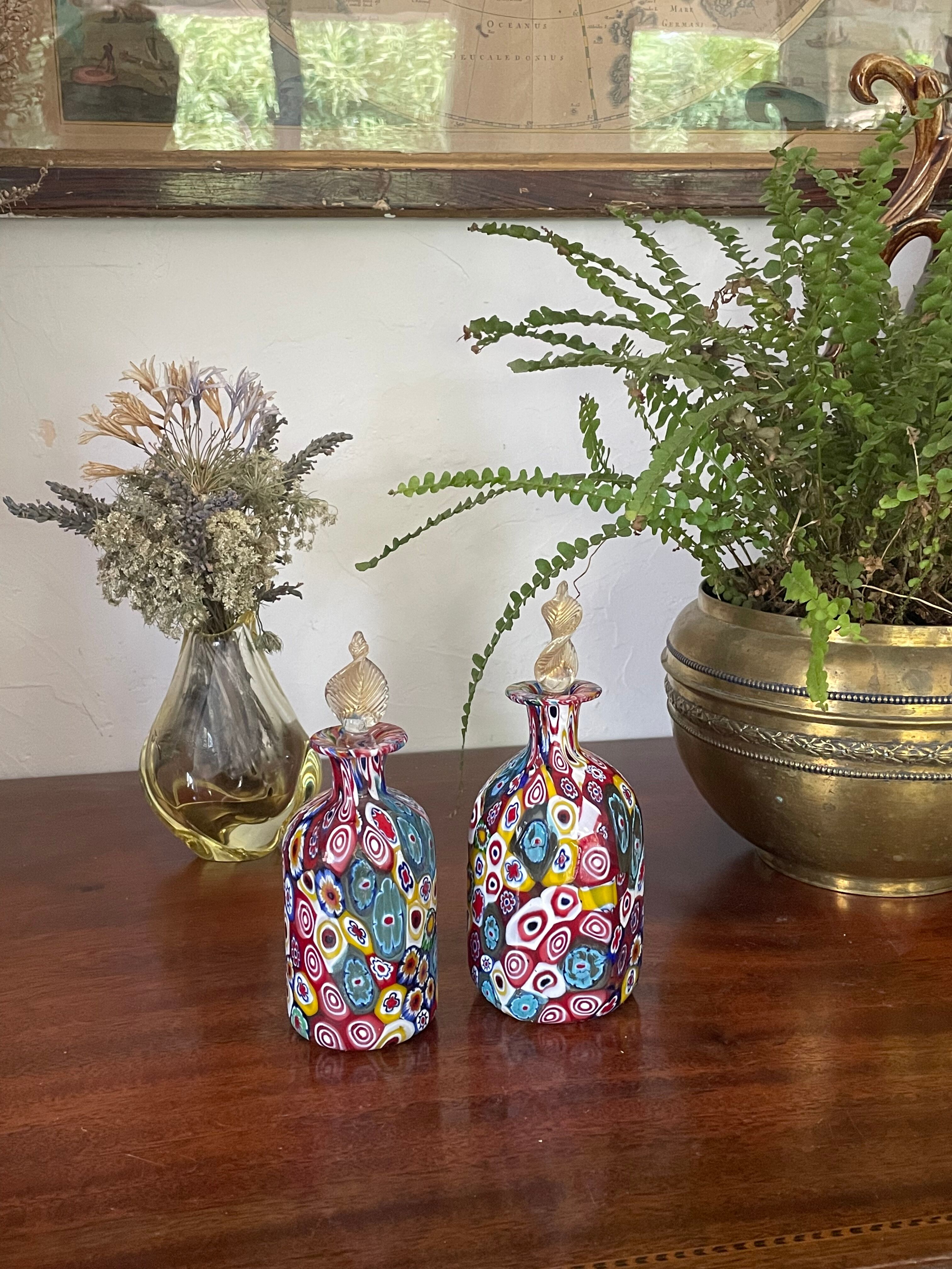 Flacons millefiori Murano vintage