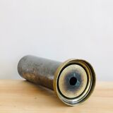 Vase for dried flowers in old brass shell