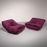 Purple Papillon lounge chairs by Guido Maria Rosati for Giovannetti, mind condition