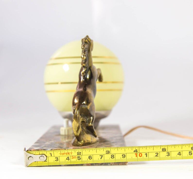 Art Deco table lamp| Horse pitched up