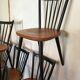 Lot of 8 Scandinavian chairs feet compass stamped Hiller