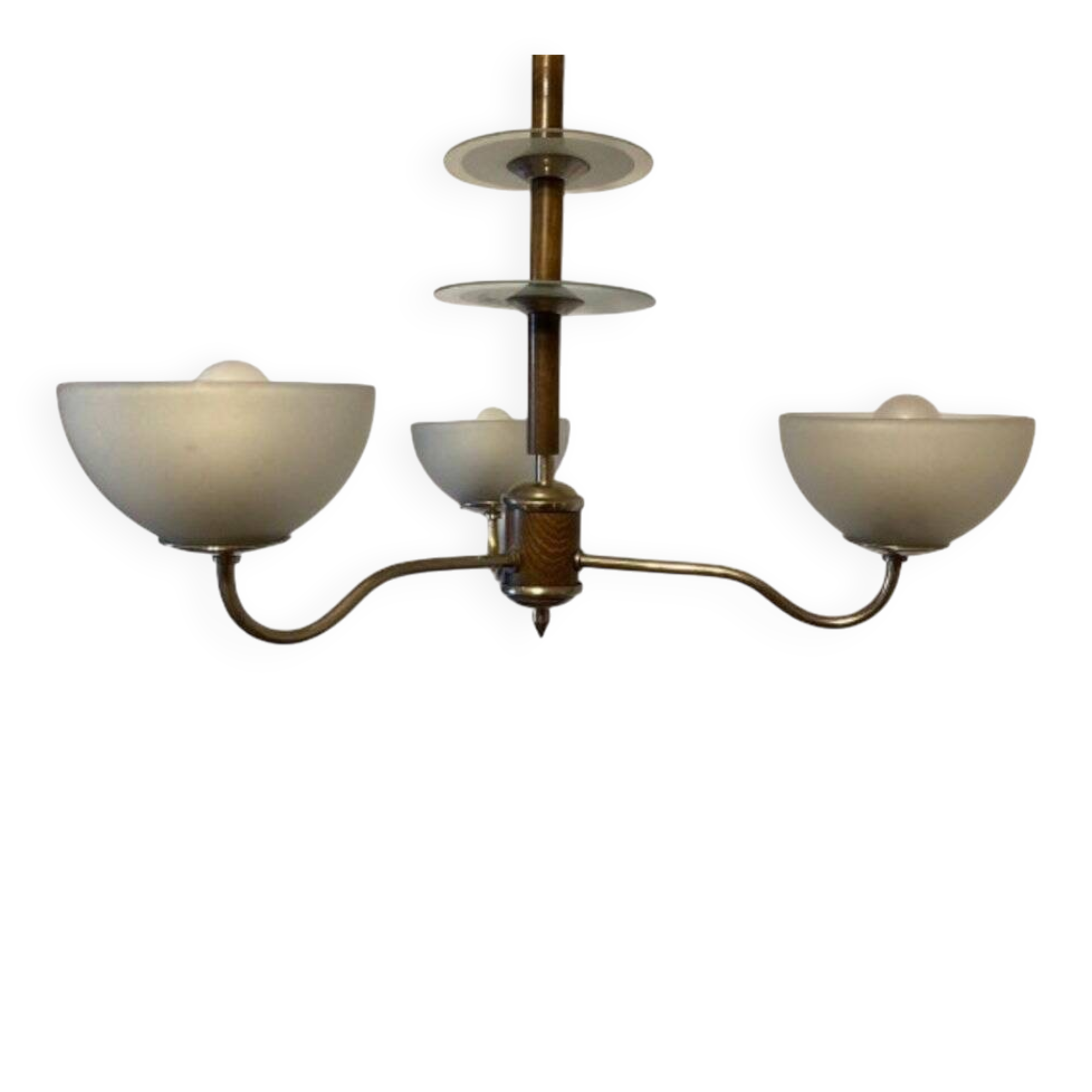 Chrome-plated brass chandelier, 1930s