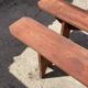 Pair of solid wood farmhouse benches 250cm for rustic farmhouse table