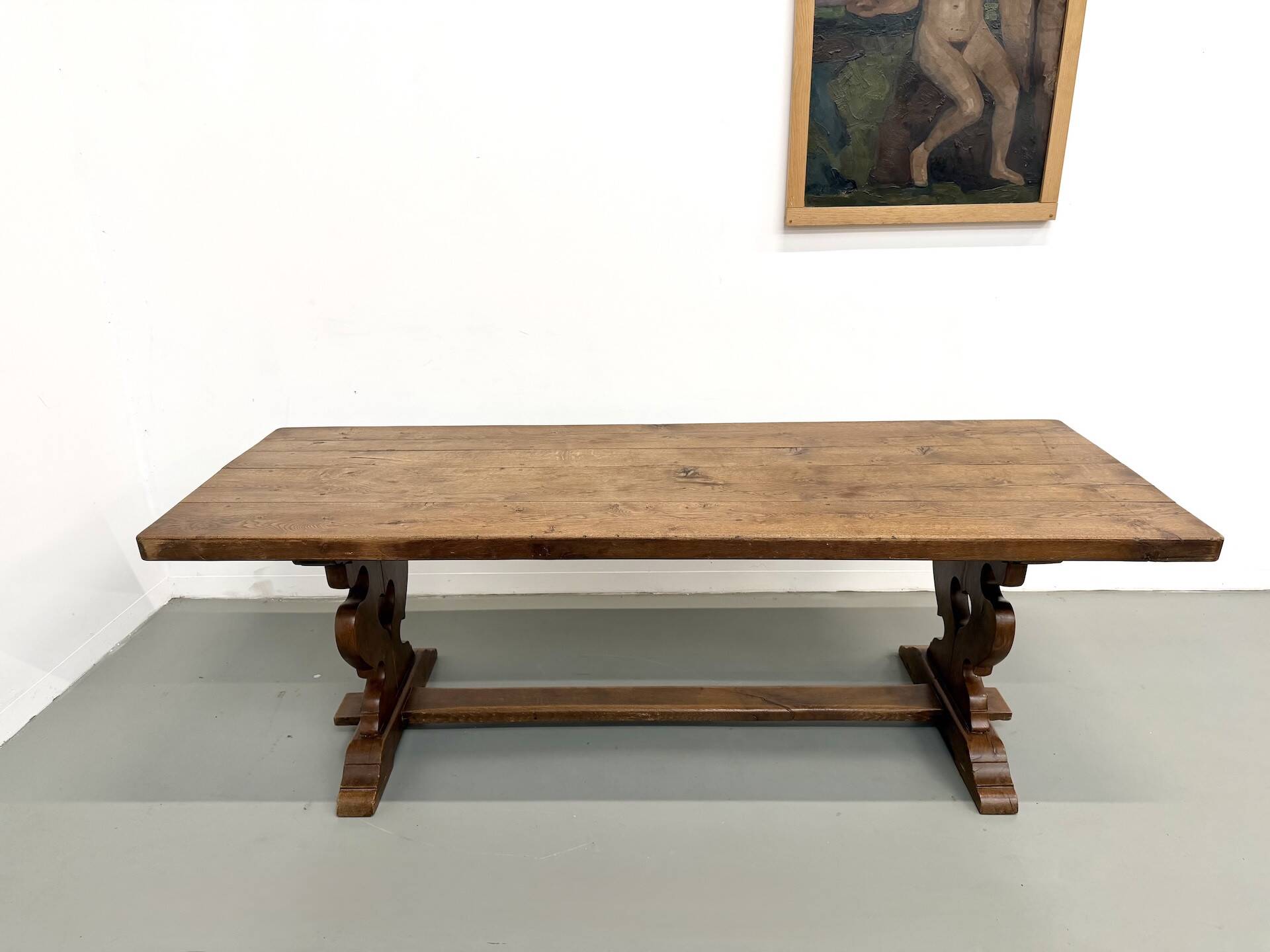 Table de monastère en chêne, circa 1900