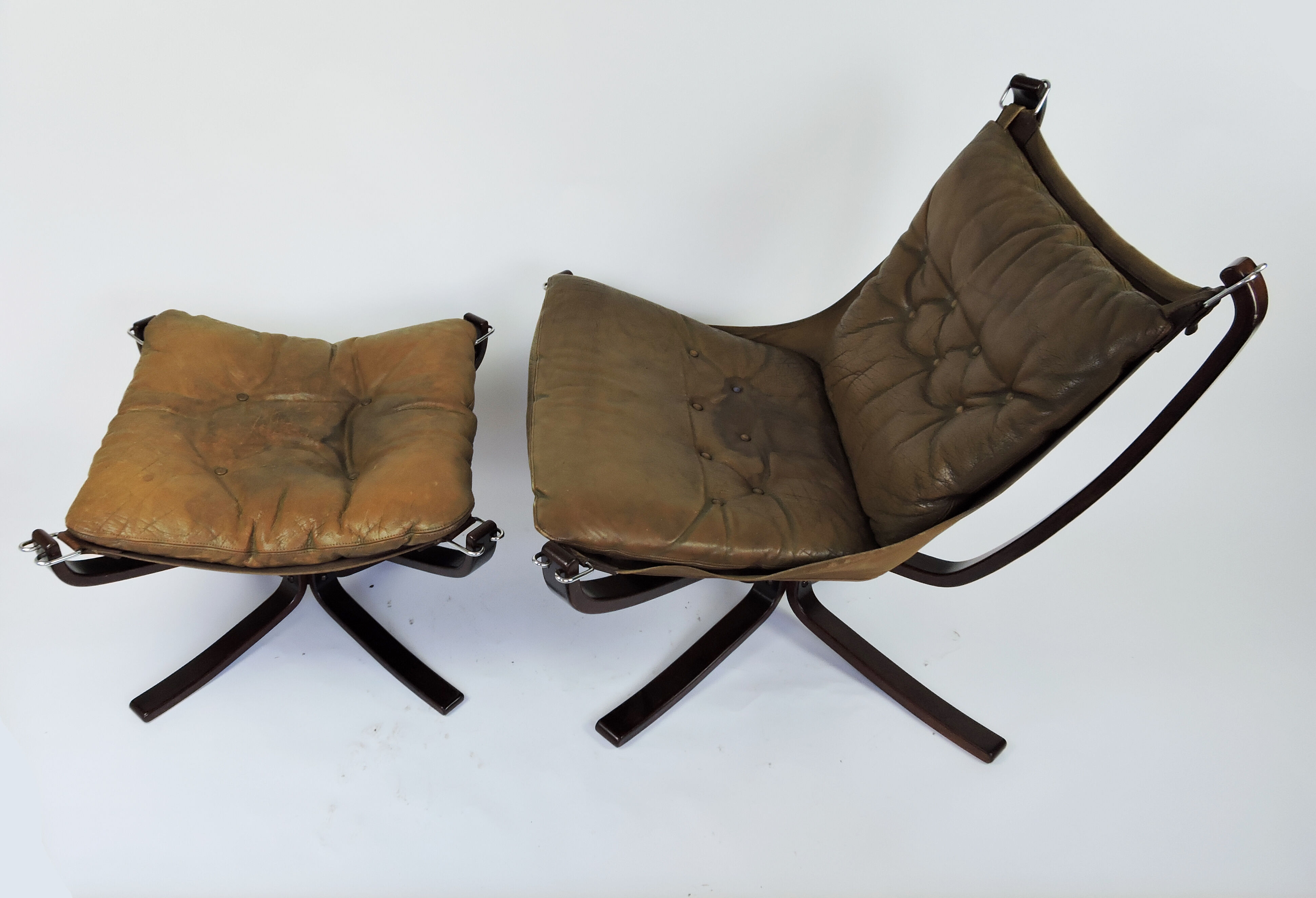 Falcon Chair and Ottoman by Sigurd Ressell, 1970s