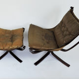 Falcon Chair and Ottoman by Sigurd Ressell, 1970s