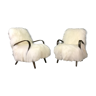 Pair of armchairs in sheepskin