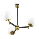 Mid-century italian brass and opaline chandelier