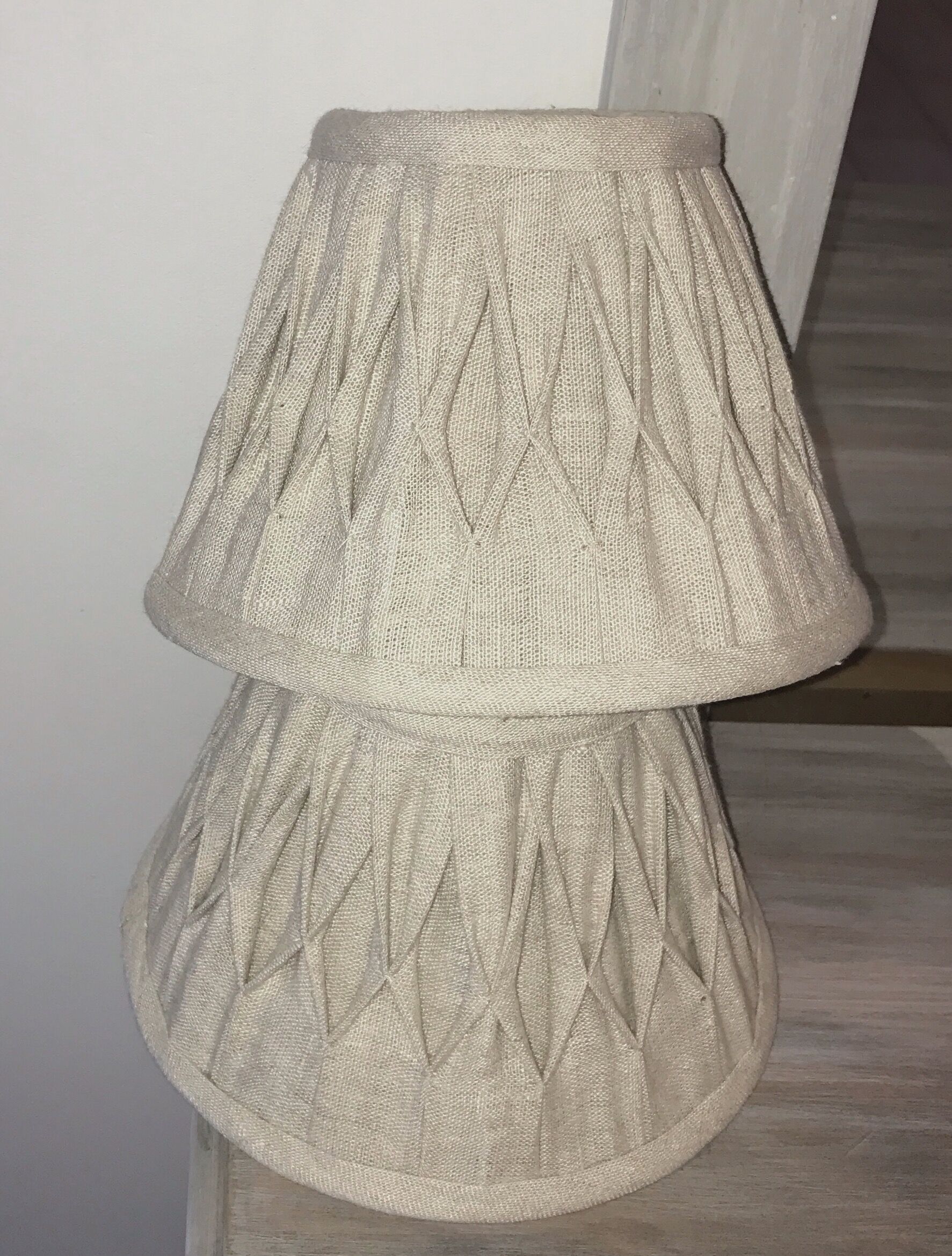 Pair of linen lampshades