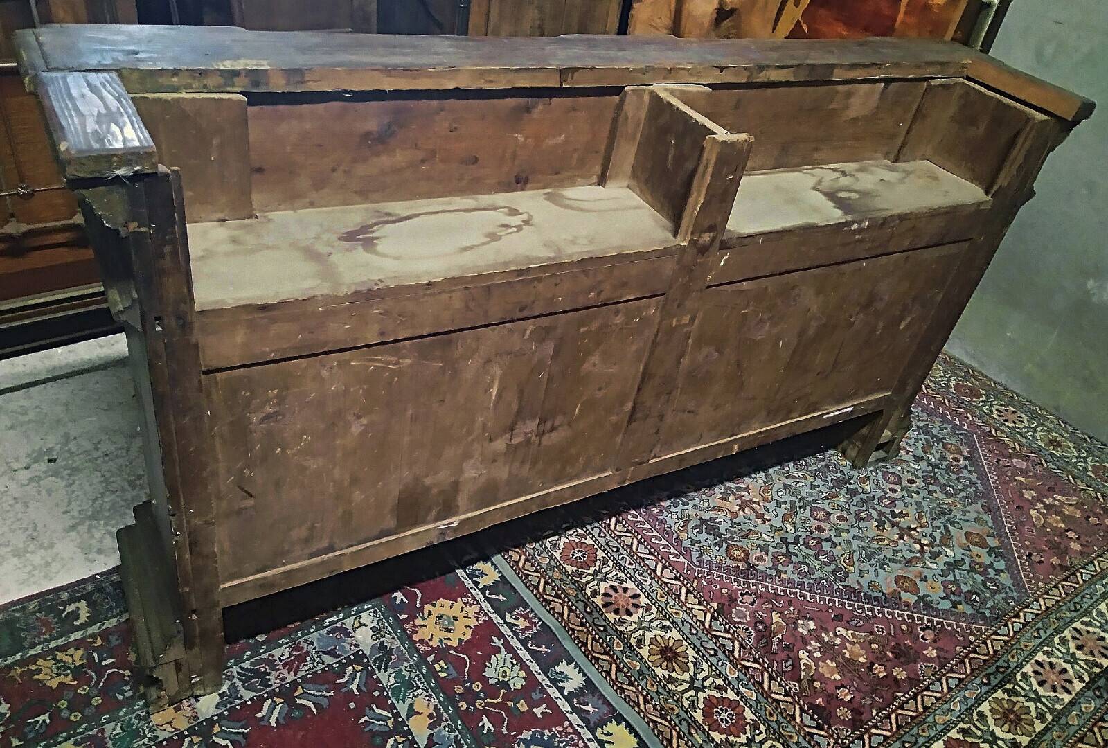 Empire-style solid pine workshop library from the 19th century.