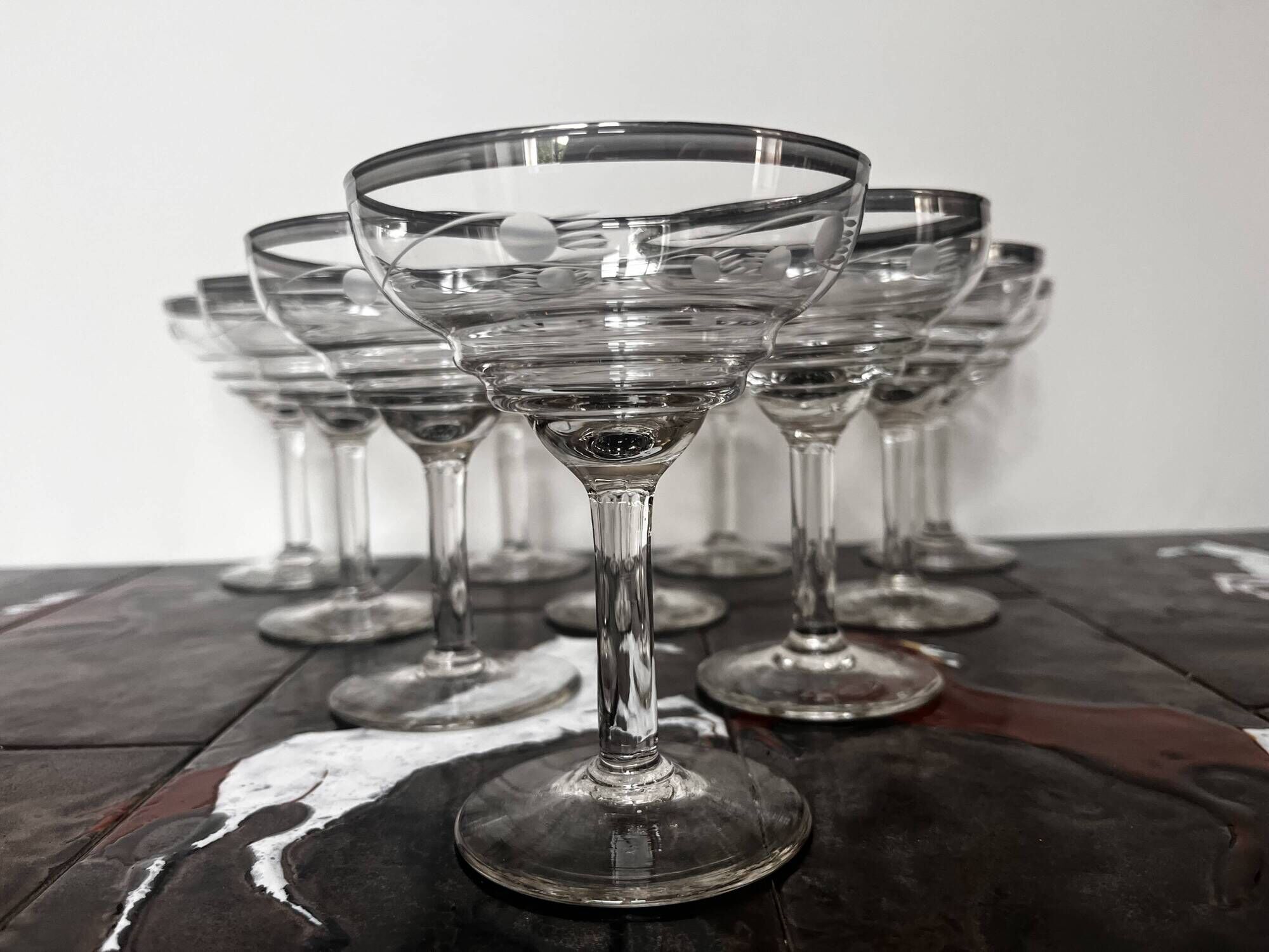 Antique champagne coupes