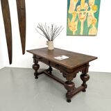 Neo-Renaissance desk in solid oak, circa 1900