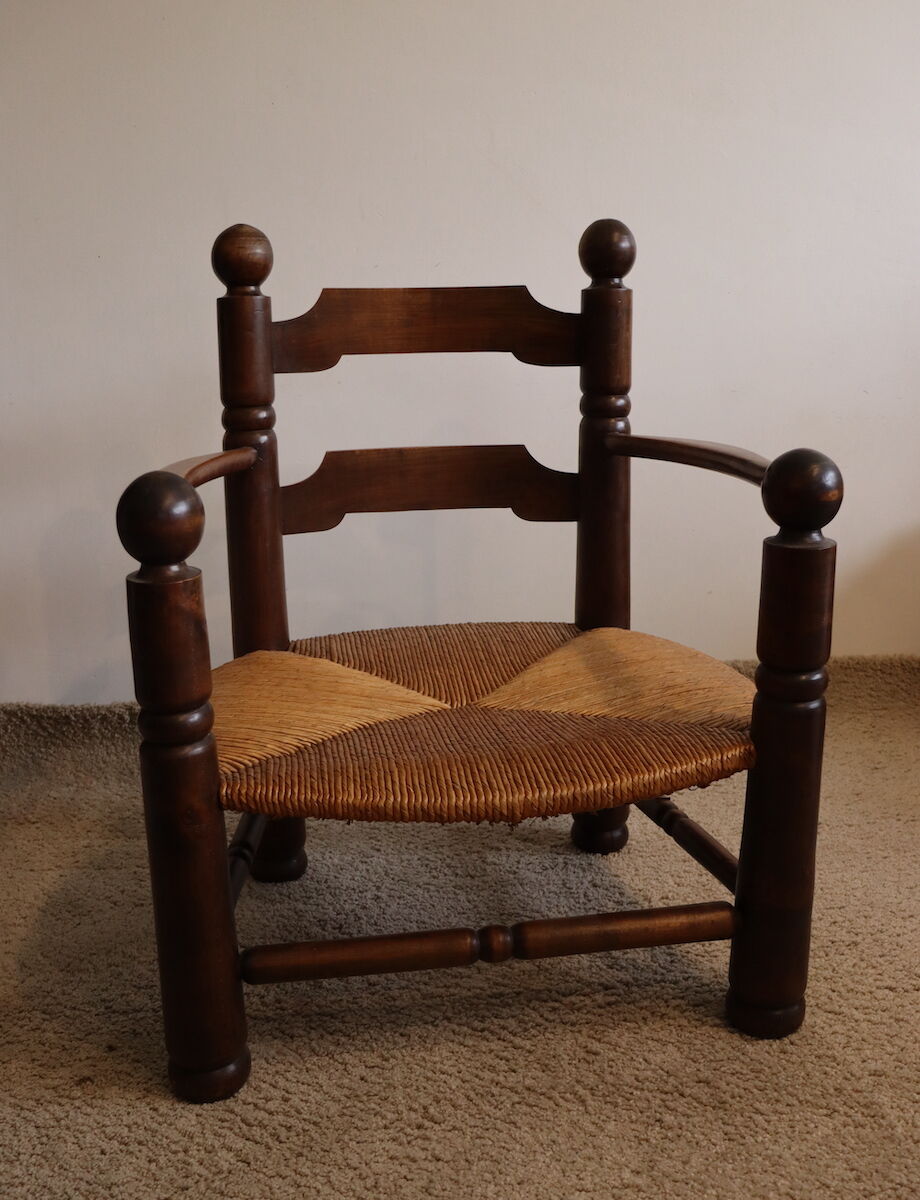 Low fireplace armchair