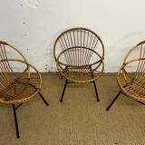 Rattan armchairs feet metal