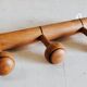 Solid wood coat rack with 3 hooks - mid 20th century