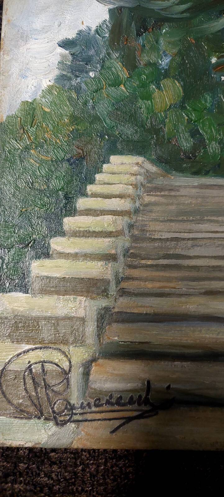 Oil painting "The ramps at San Niccolò" Florence, signed early 1900