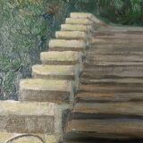 Oil painting "The ramps at San Niccolò" Florence, signed early 1900