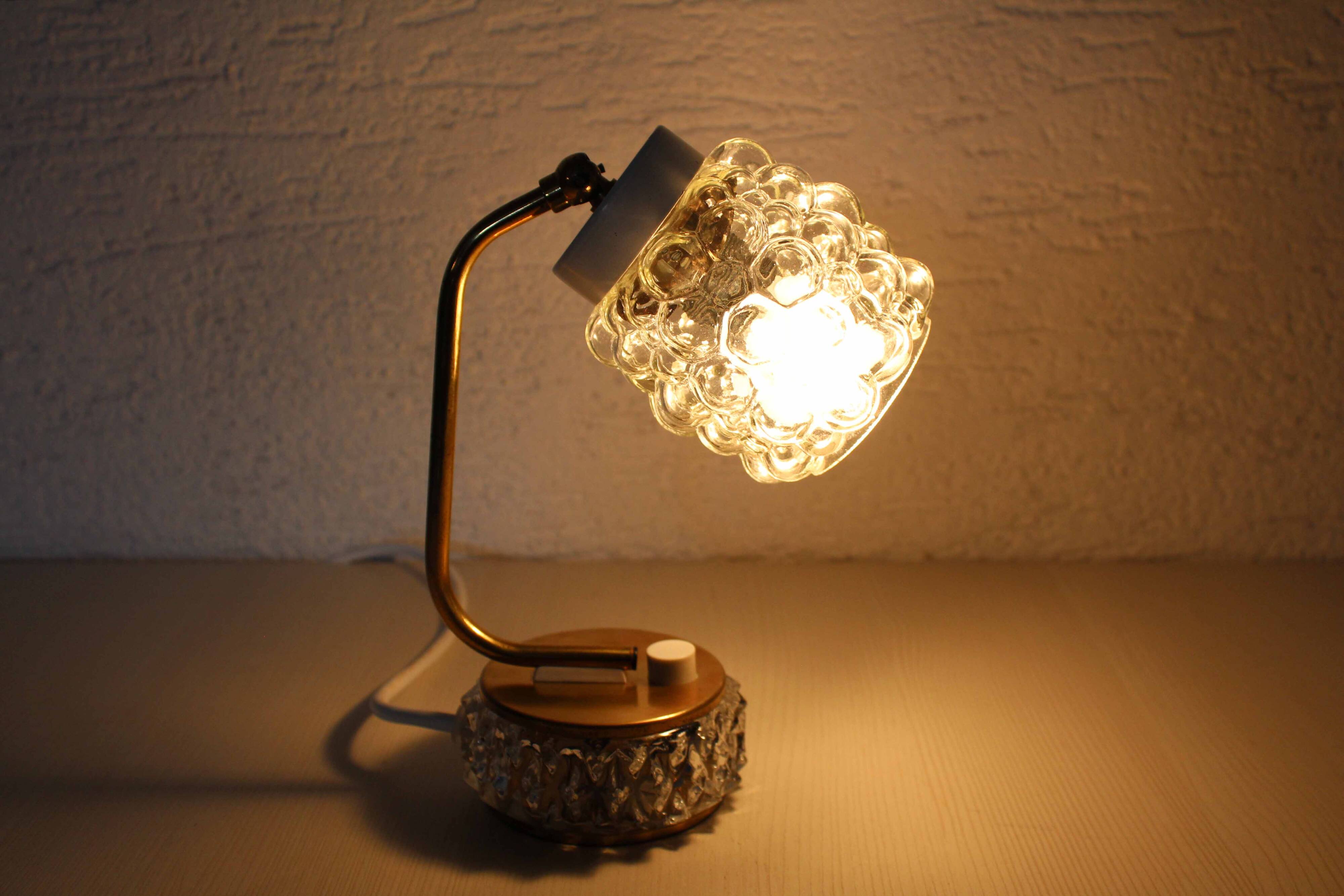 1950s glass bedside lamp