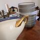 Large Soup Tureen Porcelain Limoges Blue Gold Betoule & Legrand France 1/2