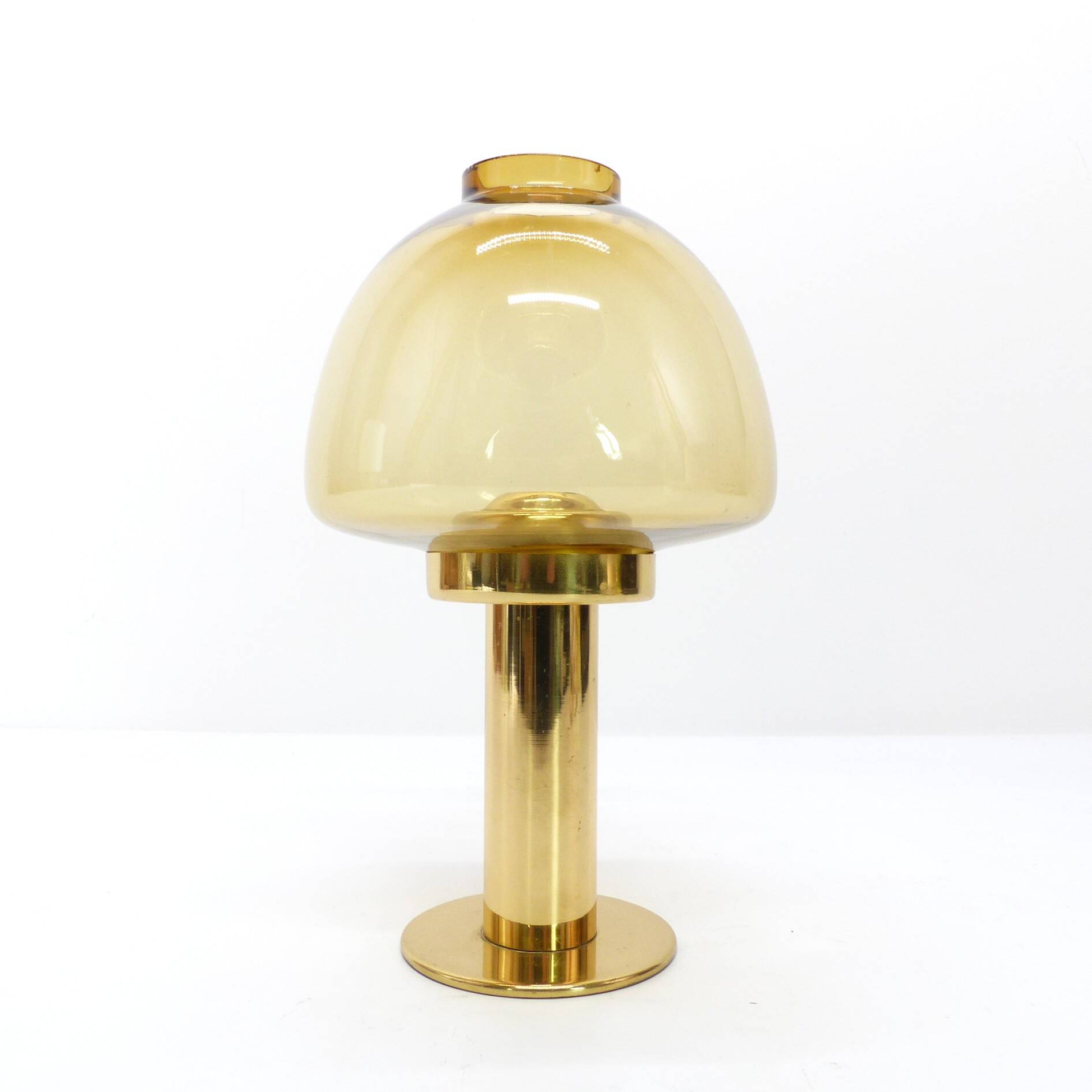 Jakobsson Claudia L10227 Scandinavian candle holder, amber yellow glass, Markaryd