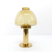 Jakobsson Claudia L10227 Scandinavian candle holder, amber yellow glass, Markaryd